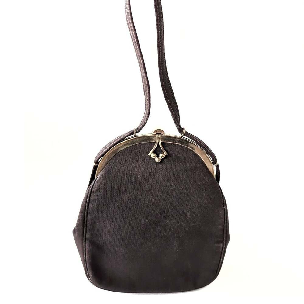 Vintage Mel-Ton brown fabric handbag/purse with gold tone metal frame - Picture 13 of 13